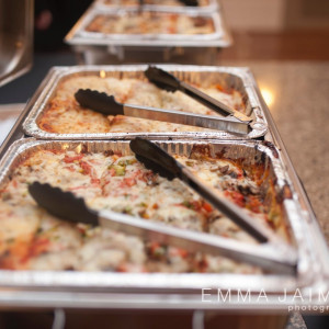 Wick's Pizza Catering with Pasta Bar.  This one included Baked Spaghetti, Veggie Baked Spaghetti, and 3 Meat Baked Spaghetti!