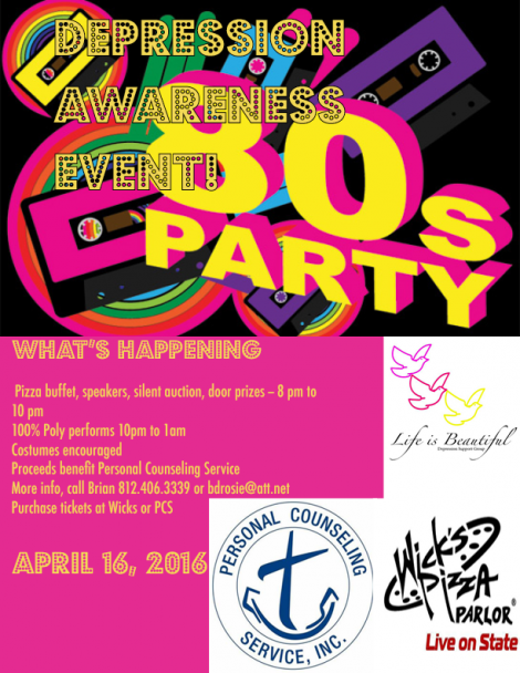 80's Party with 100% Poly for Depression Awareness