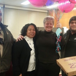 Ballons and pizza for City Hall in New Albany.  Those fine folks work hard for us every day!