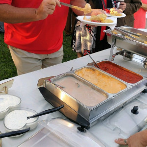 Wick's Pizza Wedding Catering with Appetizer/Cocktail Hour and our Breadstick Bar.  Options include Beer Cheese, Marinara, Garlic Butter, Ranch, and Cinnamon Icing!