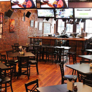 Wick's Pizza in New Albany Pub, view from main floor stage